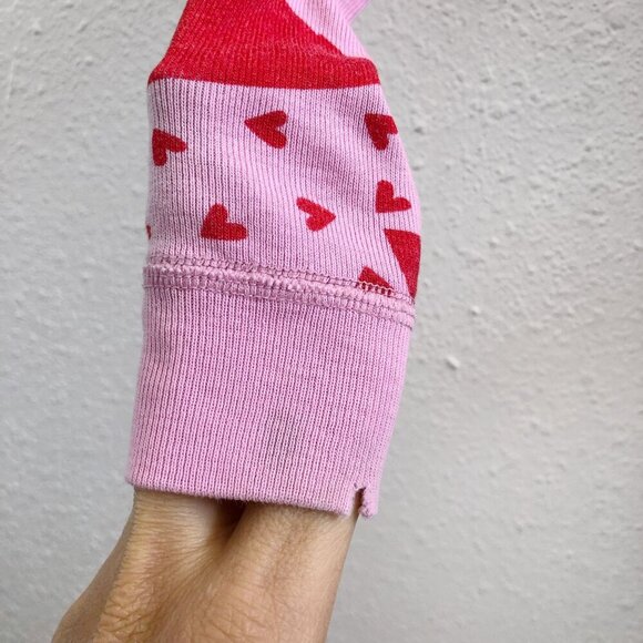 HANNA ANDERSSON Kids Long John Pajama Set In Organic Cotton Hearts Print Size 5 - Picture 7 of 16